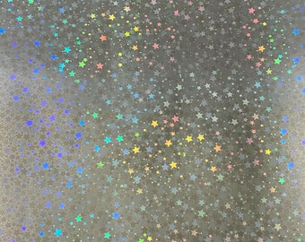 Stars Holographic Luxury Gift Wrap 30" X 30" All Occasion Silver Iridescent Sparkle Glitter Wrapping Paper Craft Scrapbook Book Cover