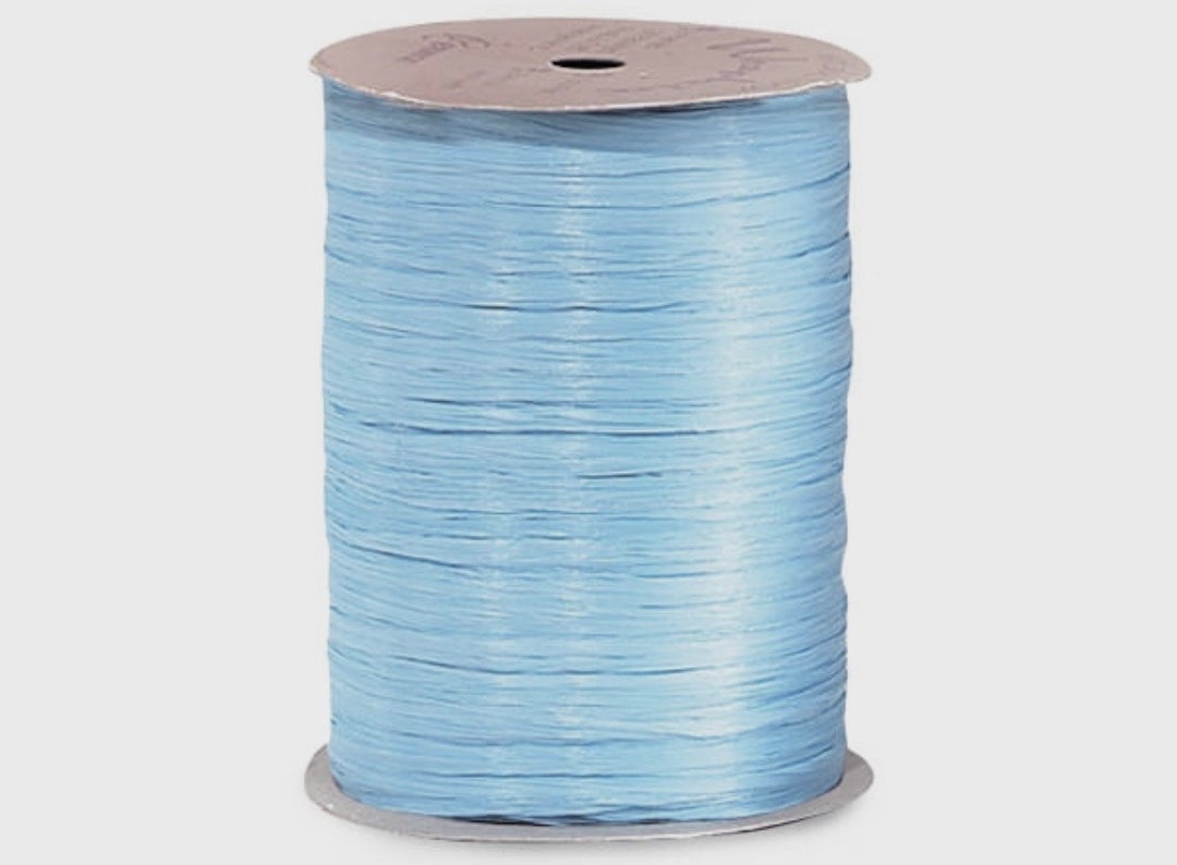 Williamsburg Blue Raffia Ribbon 100 Yd Berwick Wraphia Natural Rayon ...
