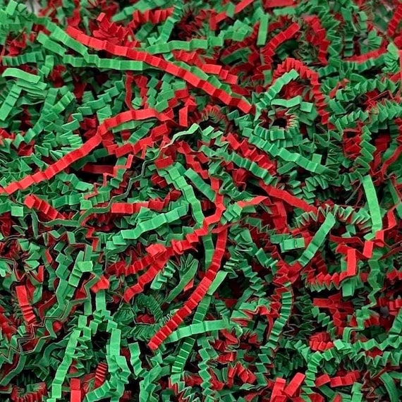 Holiday Crinkle Paper Shred 4oz Red & Green Eco-friendly Gift