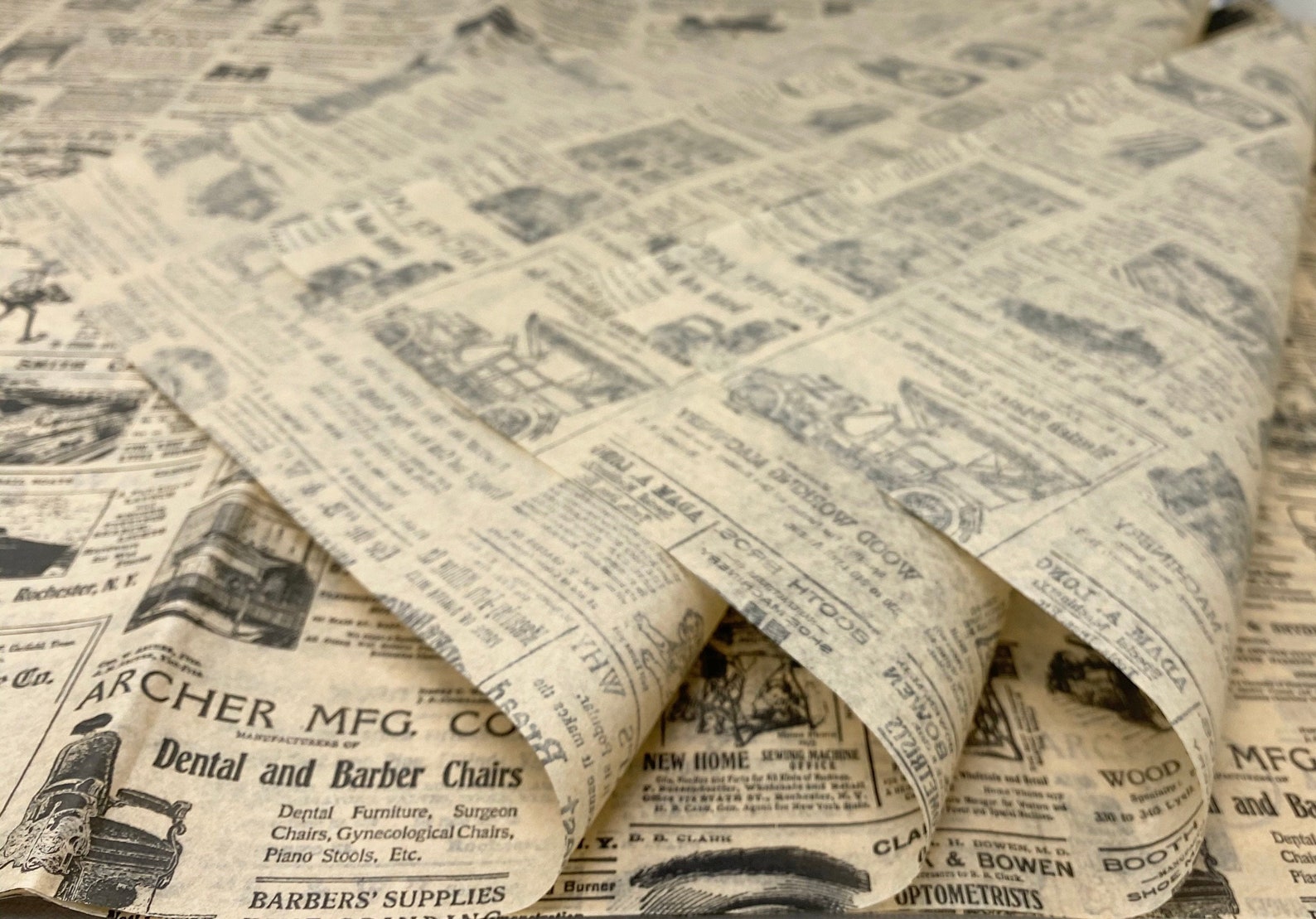 Newsprint Luxury Tissue Paper 20 X 30 5 sheets Etsy