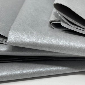 Pewter Pearlescent Tissue Paper 25 Sheets 20" X 30" Luxury Premium Double Sided Micro Crystalized Pearl Shimmering Silver Pearlesence