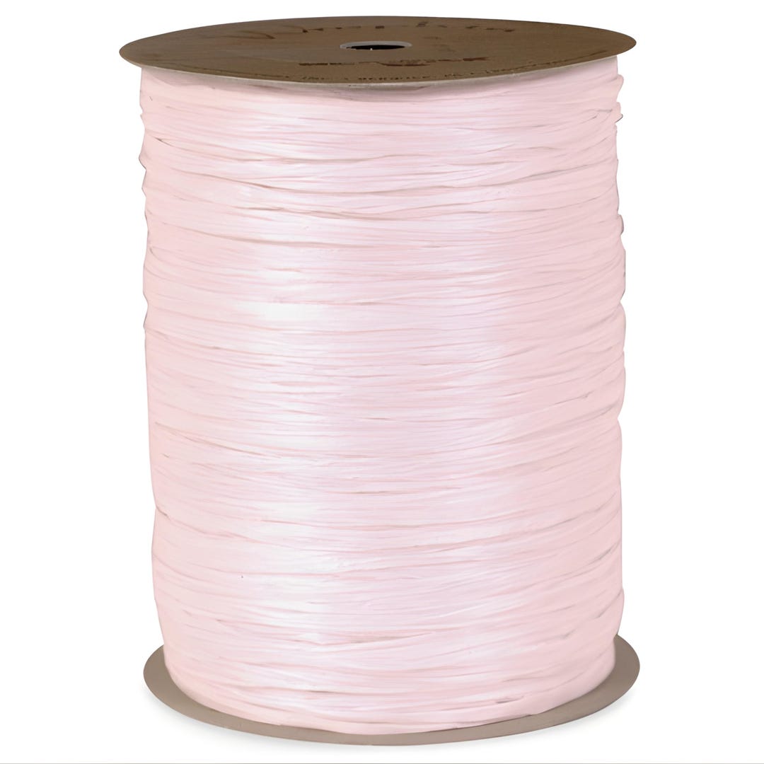 Pink Raffia Ribbon Pink Matte Rayon Raffia Ribbon 100 Yards Berwick Wraphia Gift Wrap ...