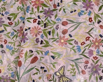 Papel de seda floral delicado de 20" x 30", 5 a 10 hojas, diseño de mariposas y flores botánicas caprichosas, de lujo, moderno, de primavera, ecológico