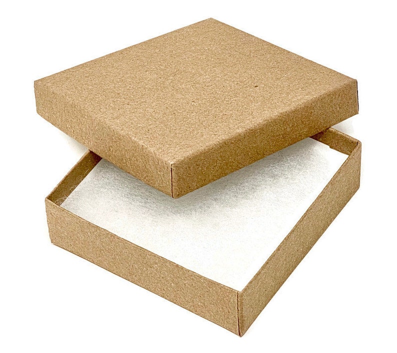 Kraft Jewelry Boxes Cotton Filled 5ct Gift Boxes Etsy