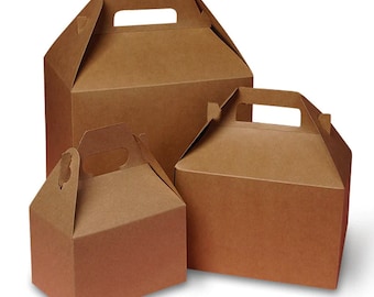 5ct Mini Kraft Gable Boxes 4X2-1/2X2-1/2 Gift Party Favor Wedding Bridesmaid Catering Birthday Holiday eco friendly