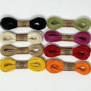 Jute Twine 1/16" x 10 Yards Burlap String Black Ivory Olive Yellow Bittersweet Grape Orange eco friendly