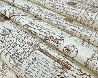 Vintage Post Tissue Paper 20X30"  5-10 Sheets Antique Ivory Brown Mocha Post Card Memorabilia Postage Decoupage eco-friendly 100% Recycled