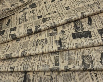 Newsprint Tissue Paper 20" X 30"  5-10 sheets Vintage Times Premium Gift Wrap Kraft Decoupage Scrapbook Journal eco-friendly 100% recycled
