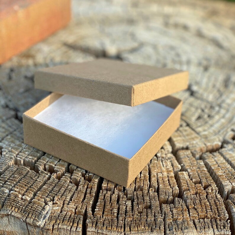 Kraft Jewelry Box Cotton Filled Gift Boxes Etsy