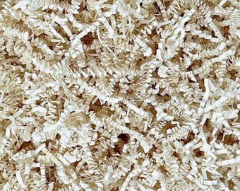 Papel arrugado color marfil, 113 g (4 oz) para empaques de regalos y productos, relleno para cajas de damas de honor, césped para cestas de Pascua, ecológico.