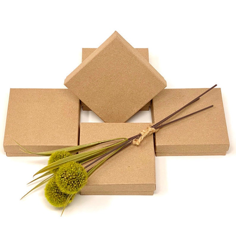 Kraft Jewelry Box Cotton Filled Gift Boxes Etsy