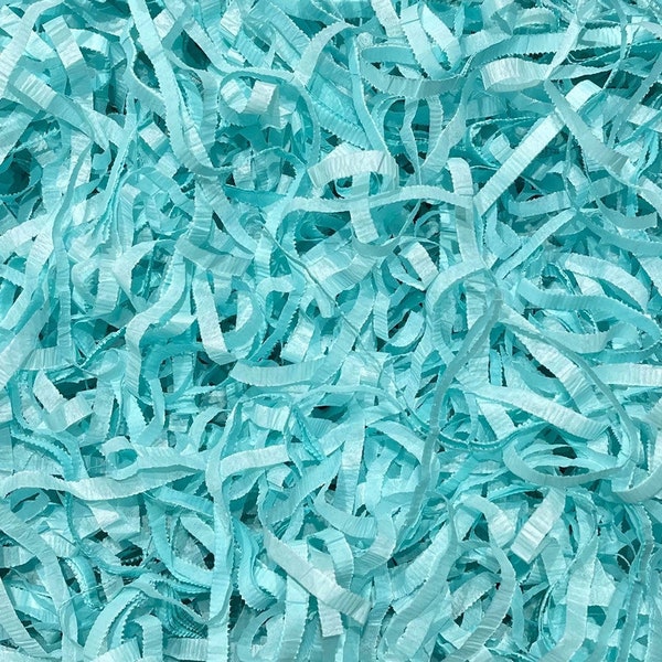 Aqua Tissue Paper Shred 2oz Premium Shredded eco-friendly Gift Easter Basket Grass Filler Decor Light Turquoise Aquamarine Pastel Green Blue