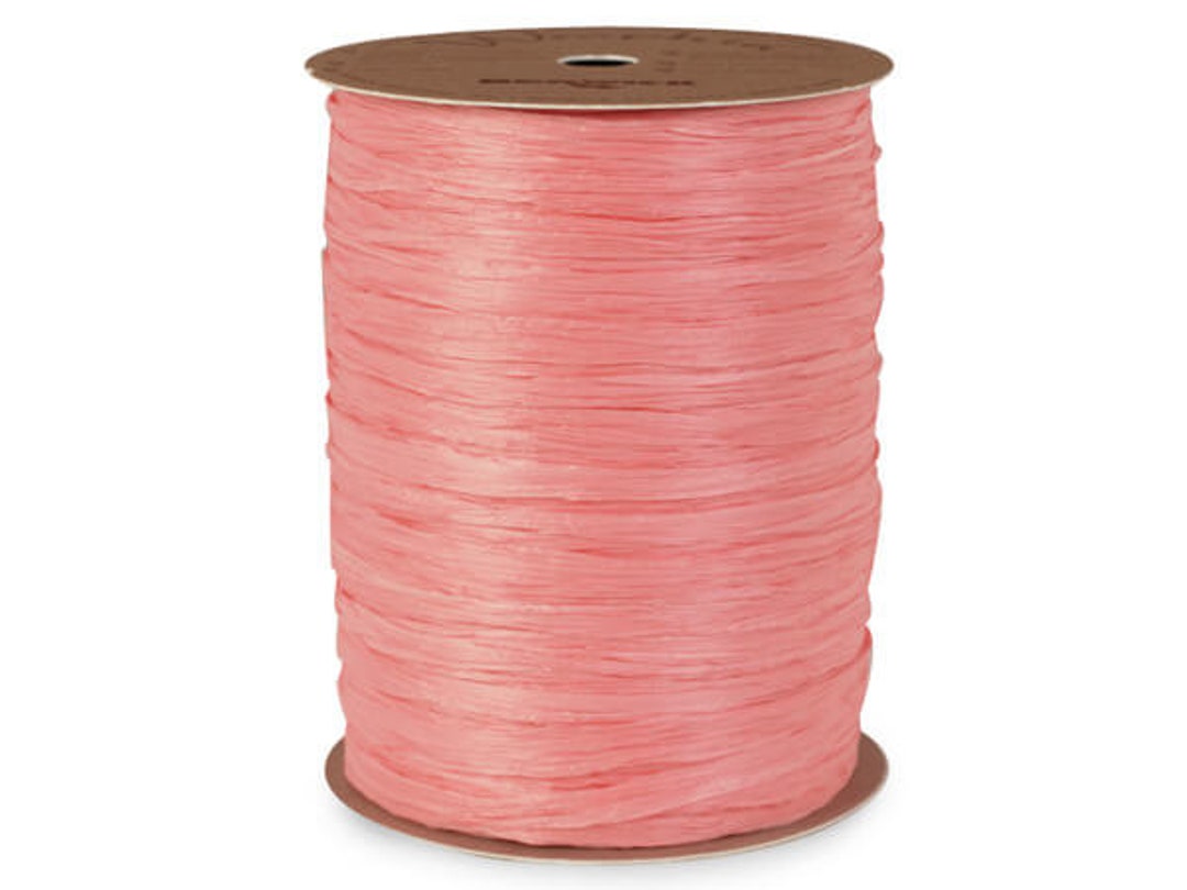 Coral Raffia Ribbon 100 Yard Berwick Offray Wraphia Natural Rayon Matte ...