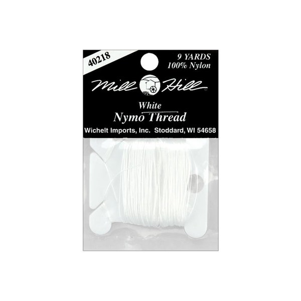 Nymo Beading Thread 9yd sz D 100% Nylon White Bead String Mill Hill Jewelry Bracelet Anklet Necklace Ring Cross Stitch Embroidery