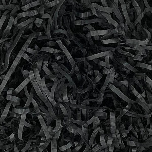 Black Tissue Paper Shred 2oz Premium Shredded eco-friendly Noir Jet Gift Easter Basket Grass Filler Decor