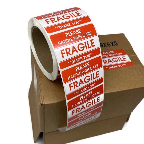 EnKo Fragile Stickers - 10 Rolls (5000 Labels), 2x3", Permanent Adhesive, "Handle With Care" Warning Labels - View #5