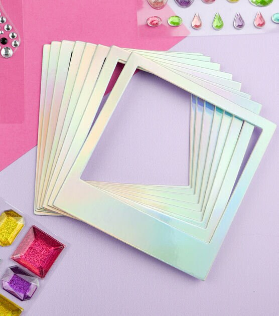 Cardstock Frames 8 PK Iridescent Foil Paper Borders Park Lane Etsy