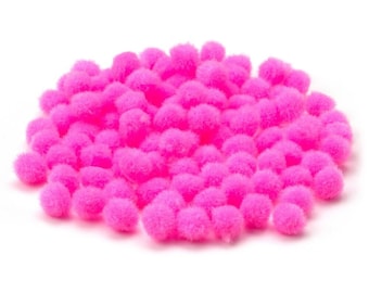 Pompones rosas de 10 mm, paquete de 100, manualidades para niños, manualidades para hacer tarjetas, álbumes de recortes, manualidades de papel, Barbie