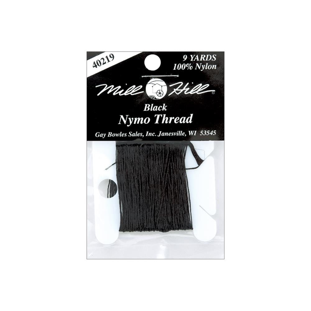 Thread, Nymo®, nylon, black, size O. Sold per 3-ounce spool. - Fire  Mountain Gems and Beads