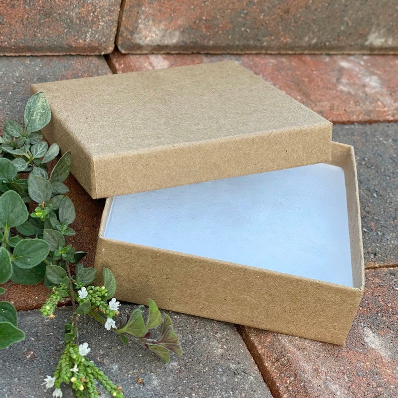 Kraft Jewelry Box Cotton Filled Gift Boxes Etsy