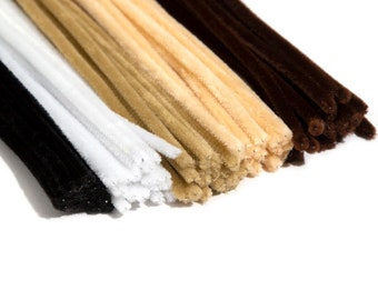 Multicolor Chenille Stems Pipe Cleaners, 6mm X 12 Inch, 100 Pack Neutrals  Brown Tan Black White Felting Art Craft Animal Cousin DIY -  Israel