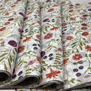 Alpine Meadow Tissue Paper 20" X 30" 5-10 sheets Premium Floral Nature Botanical Decoupage Gift Wrap Pom eco-friendly