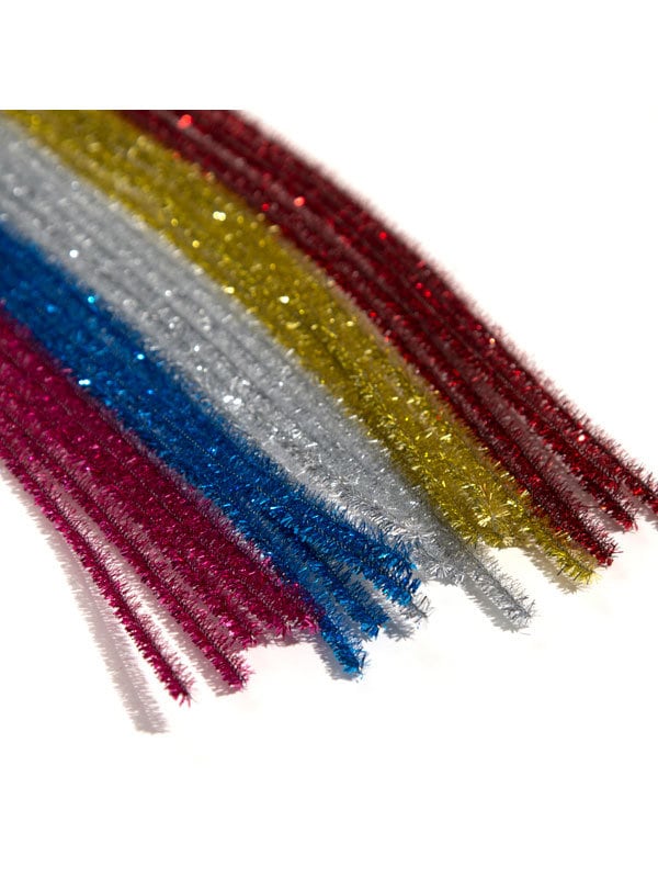 100Pcs Glitter Pipe Cleaners,Chenille Stems Metallic Sparkle Craft