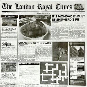 London Royal Times Newsprint Glassine Sheets 12&quot; x 12&quot; Wax Paper Deli Food Wrap Scrapbook Papercraft Card Journal Nostalgic Vintage Retro