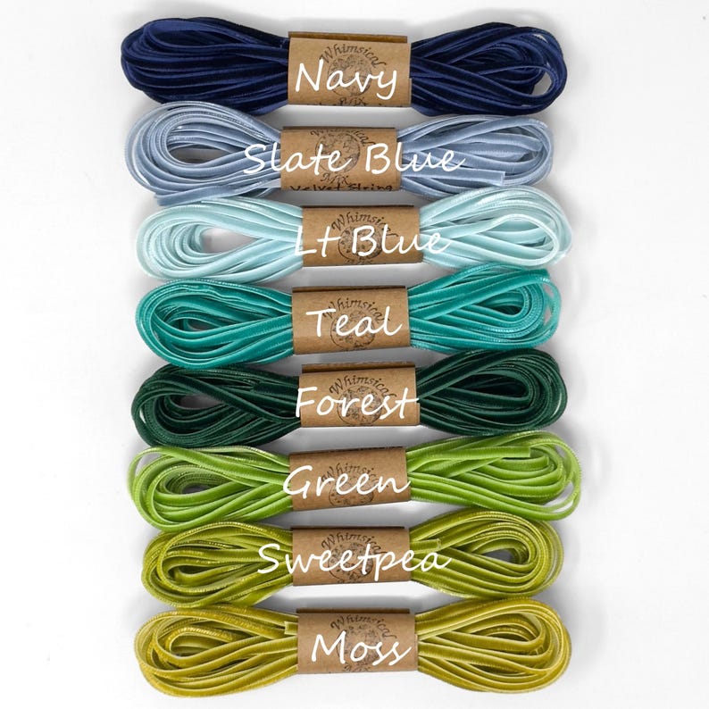 Velvet Ribbon 1/8 inch String Invitation Wedding Ornament Châteaucore Necklace Plush Cord Gift Bookmark Scrapbook Craft Card Holiday 5 Yards image 4