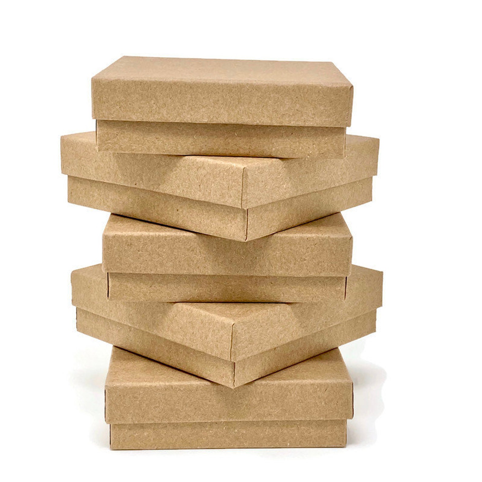 Kraft Jewelry Box Cotton Filled Gift Boxes Etsy