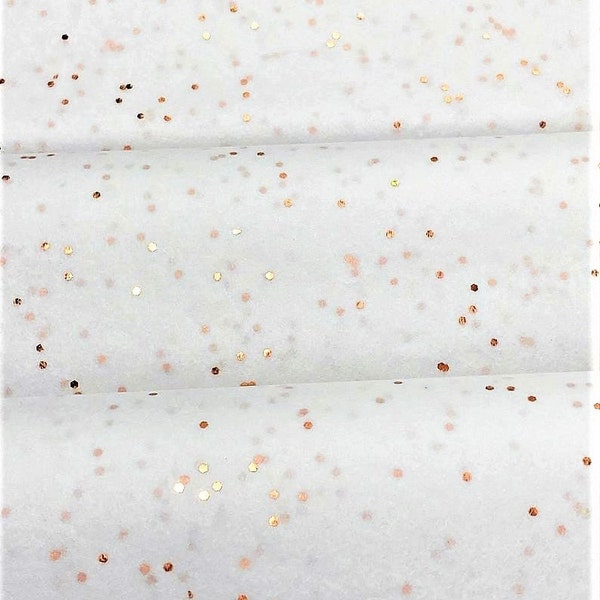 White & Rose Gold Gemstone Tissue Paper 5-10 sheets 20" X 30" Holographic Sequin Glitter Sparkle Luxury Gift Wrap Pom