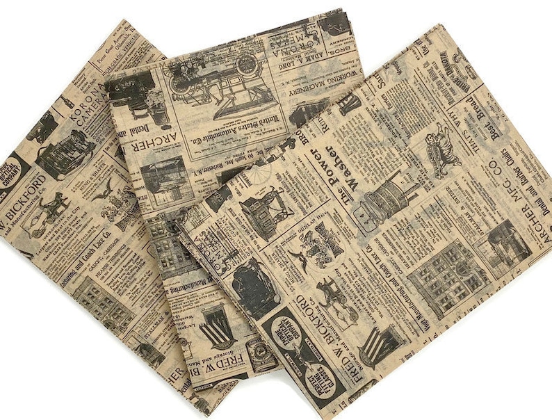 Newsprint Tissue Paper 20 X 30 5 sheets Vintage Etsy