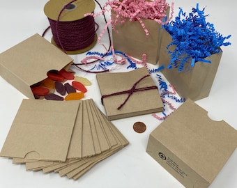 Kraft Snack Sacks 4 1/4'' X 2 1/2'' X 3 3/4'' choose 10-25 Party Favors Mini Treat Snak Bags Wedding Shower Craft eco friendly