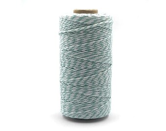 Seafoam & White Baker's Twine 2mm 12 Ply 110 Yard Spool 100% Cotton String Paper Craft Scrapbook Gift Wrap Favor eco friendly