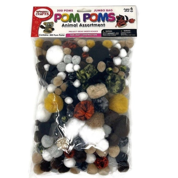 3 Inch Brown Large Craft Pom Poms 12 Pieces