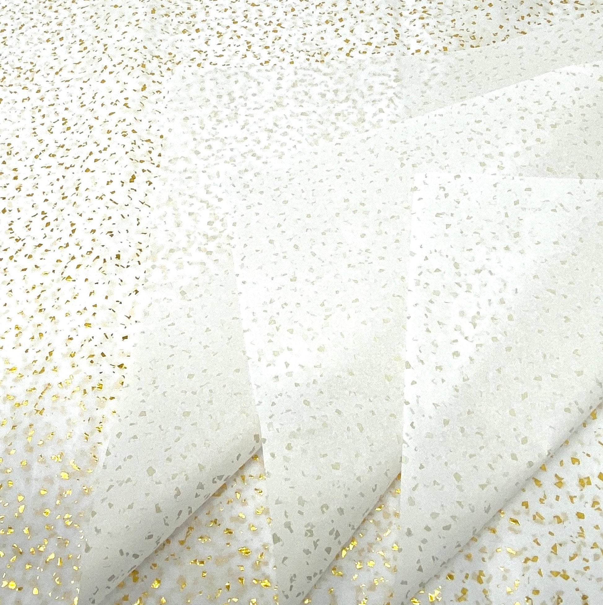 Sparkly Gold Glitter On White Tissue Paper Sheets Gift Wrap Wrapping 30x20  / 750x500mm