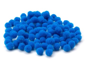 Blue 10mm Pom-Poms, 100 Pack Kids Crafts DIY Art Card Making Scrapbook Papercraft