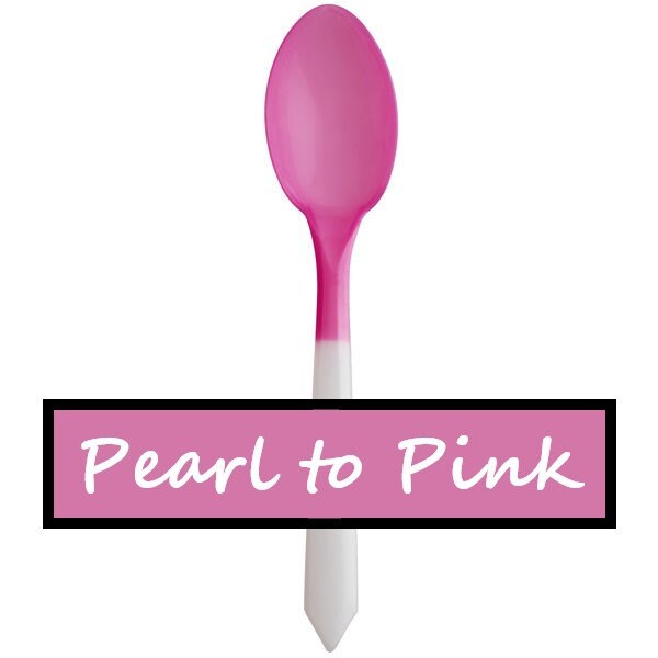 Pearl to Pink Color Changing Spoons BPA Free Plastic New Years Party Events Birthday Family Fun Movie Night School Fund Raiser Valentine
