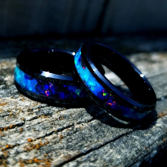 Opal inlay cheap mens ring