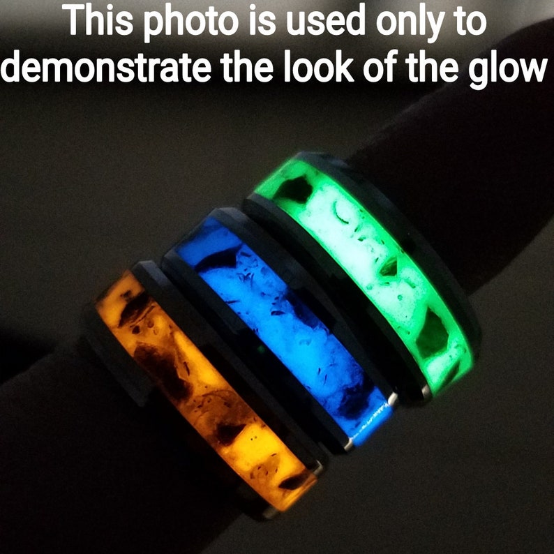 Tungsten carbide glow ring with turquoise inlay 6-millimeter Glow ring Men/'s ring Sizes 4-13 Tungsten ring Woman/'s ring Turquoise ring
