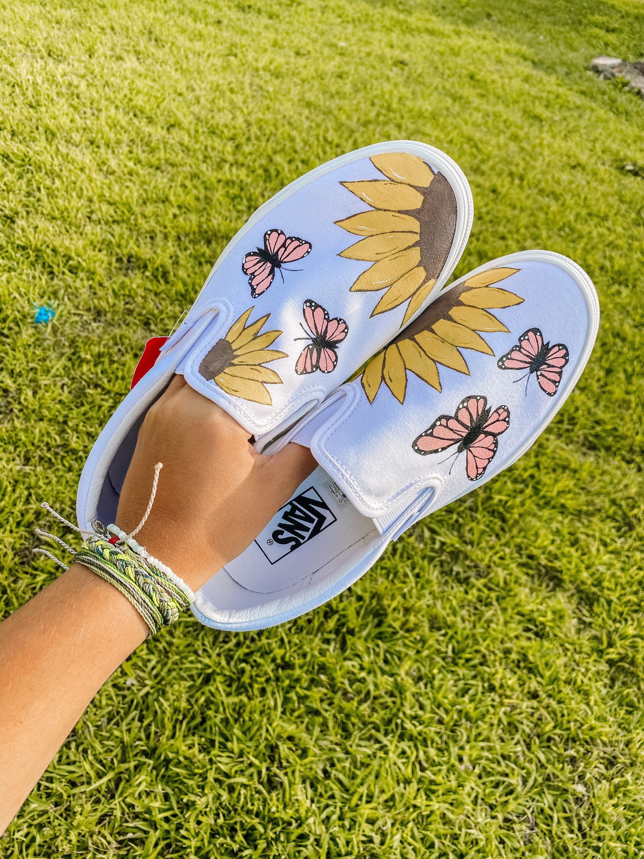 Sunflower & Butterfly Vans - Etsy