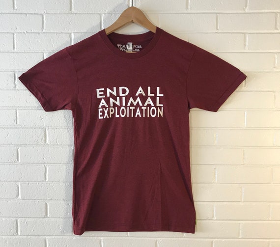 End All Animal Exploitation T Shirt Unisex Dark Red Heather