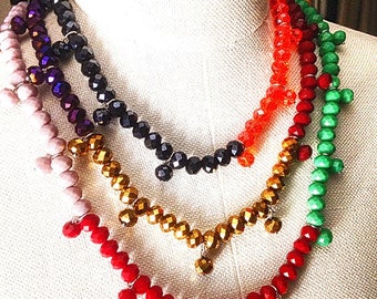 Long Necklace multicolor Crystals