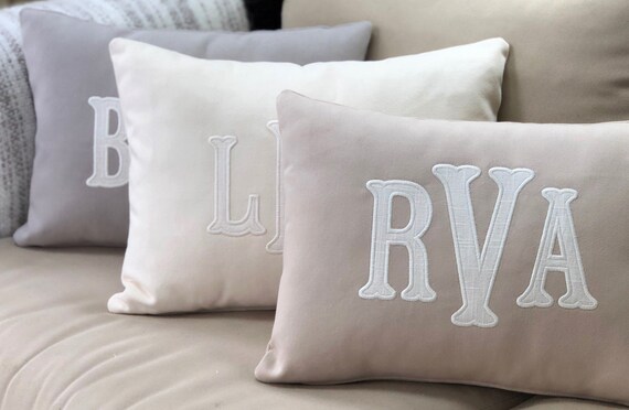 Monogram Pillow Throw Pillows Dorm Pillows Custom Pillow Etsy