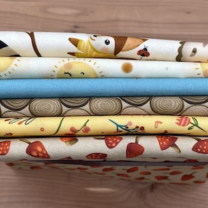 COTTON Bundles - 6 fabric 1/2 yard pieces - Meet Me in the Forest