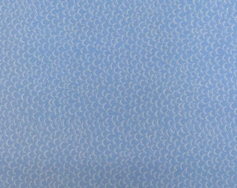 564 COTTON fabric light blue background with white mermaid tail scales sold by the yard.