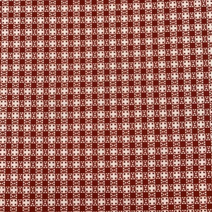 444 COTTON fabric red & white circle checked pattern sold by the yard.