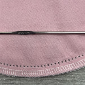 Metal Crochet Hook 3/2.10mm great to use on hemstitch projects fits through holes & is big enough to crochet the cotton thread with ease.