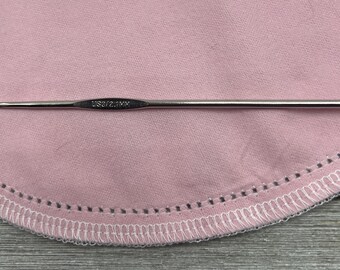 Metal Crochet Hook 3/2.10mm great to use on hemstitch projects fits through holes & is big enough to crochet the cotton thread with ease.
