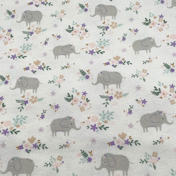 Pink Elephant Fabric Etsy